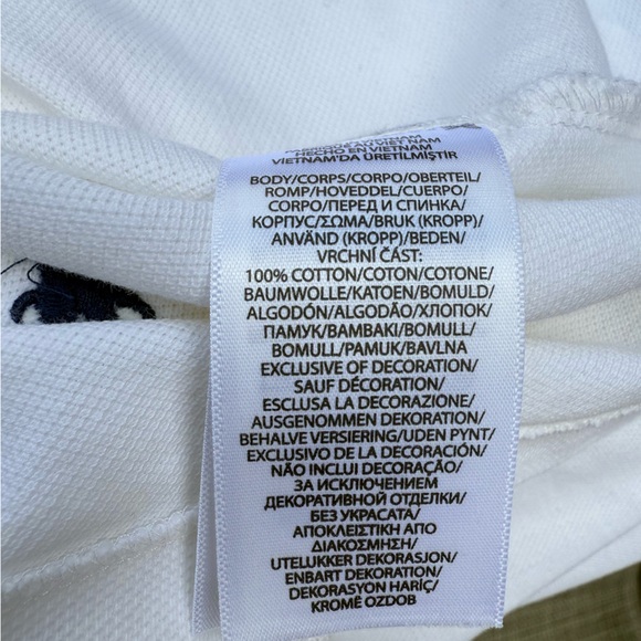 Polo Ralph Lauren Classic Fit Cotton White Blue Logo Polo Shirt Size XXL - Picture 9 of 9